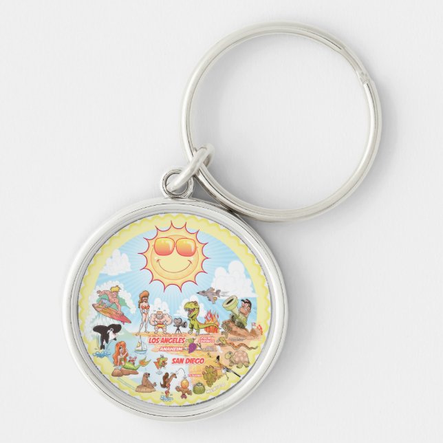California Beach Life Key Ring (Front)