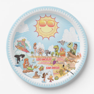 California Beach Paper Plate