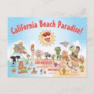 California Beach Paradise Postcard