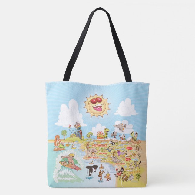 California Beach Paradise Tote Bag (Back)