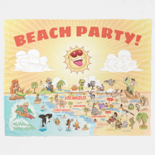 California Beach Party Fleece Blanket