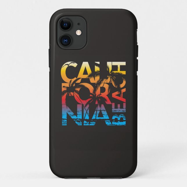 California Beach Poster Case-Mate iPhone Case (Back)