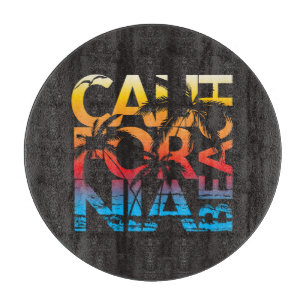 California Beach Poster Cutting Board