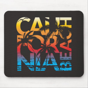 California Beach Poster Mouse Mat