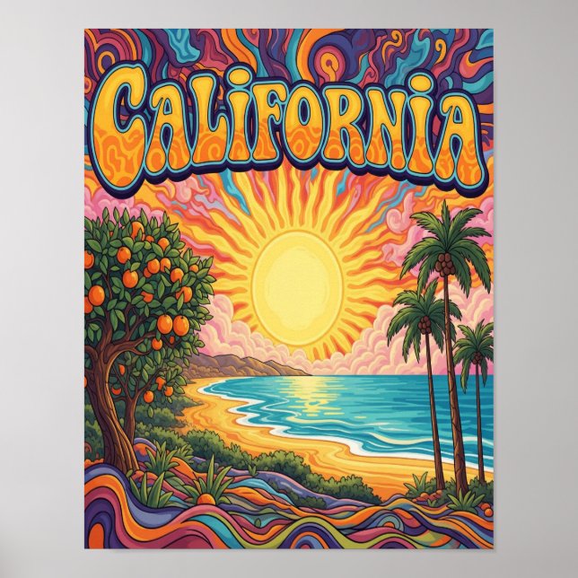 California Beach Scene Poster (Front)