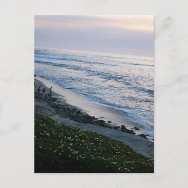 California Beach Sunset Custom La Jolla Postcard (Front)