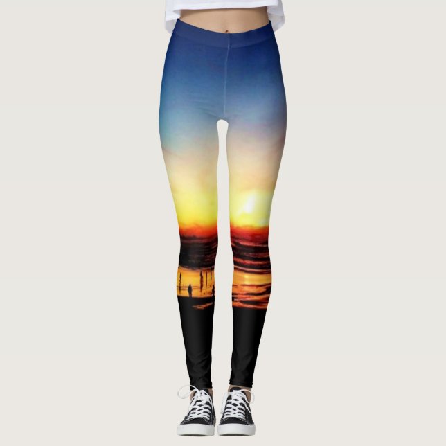 California Beach Sunset Leggings (Front)