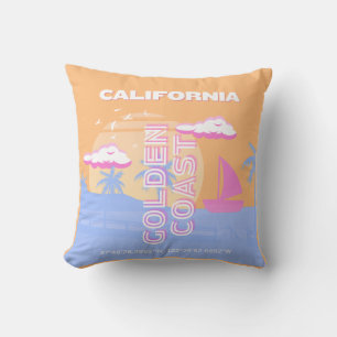 California, Beach, Travel Art Cushion