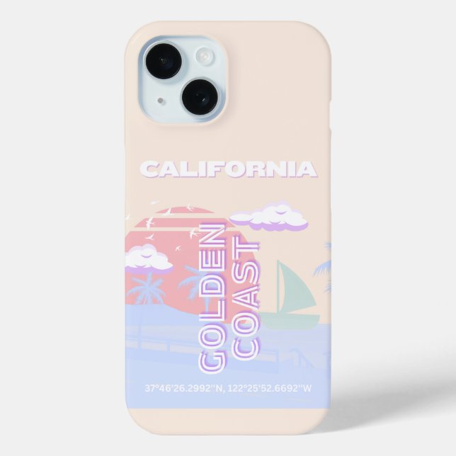 California, Beach, Travel Art, Preppy, Pastel Case-Mate iPhone Case (Back)
