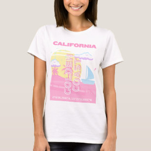 California, Beach, Travel Art, Preppy T-Shirt