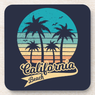 California Beach Vintage Sunset Coaster