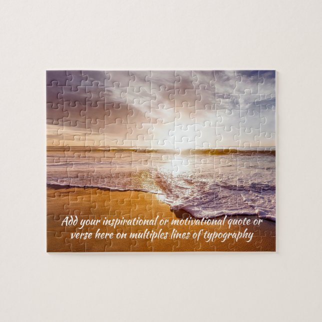 California Beach Waves Seascape DIY Inspirational Jigsaw Puzzle (Horizontal)