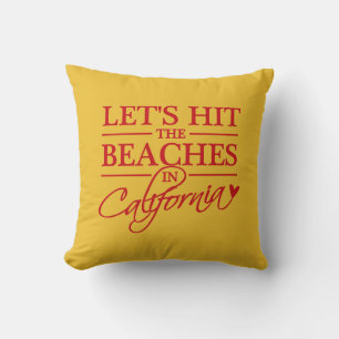 California Beaches custom throw pillow