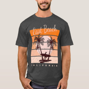 California Beaches East Beach - Retro Tropical T-Shirt