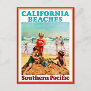 California Beaches Southern Pacific railroad 1927 Postcard