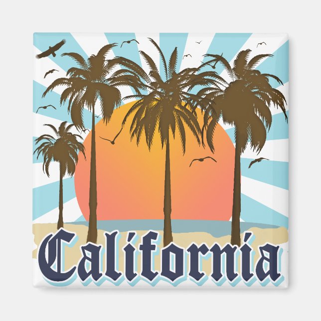 California Beaches Sunset Magnet (Front)