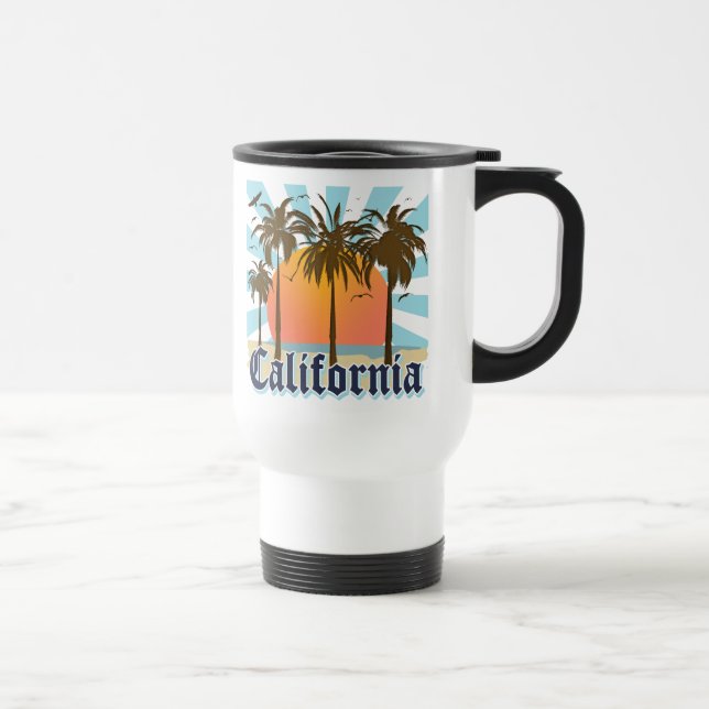 California Beaches Sunset Travel Mug (Right)