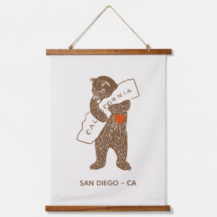 California Bear Custom City  Hanging Tapestry