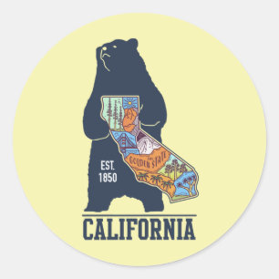  California Bear Golden State  Rectangular Sticker