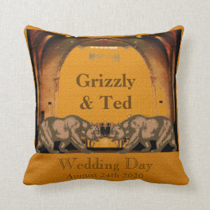 California Bear Grooms Pillow Gay Wedding Gift