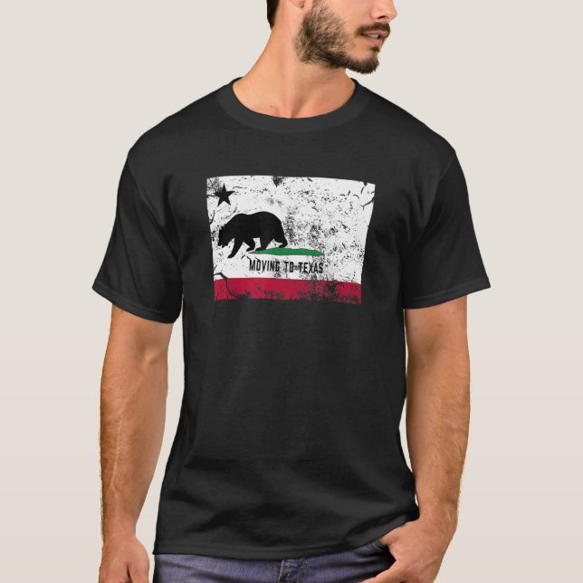 California Bear Is Moving To Texas  Walking Away T-Shirt (Front)
