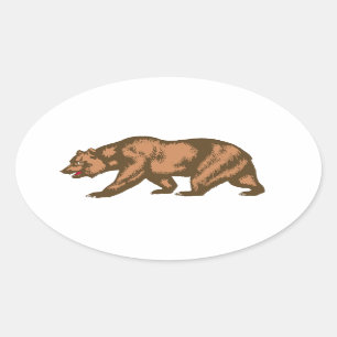 California Bear Oval Sticker