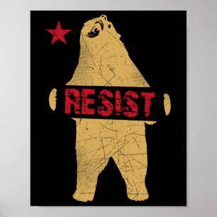California Bear Shirt Resist Poster