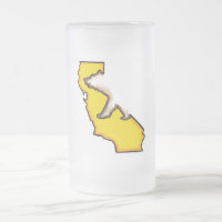 California bear state symbol frosted beer mug
