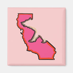 California bear state symbol pink magnet