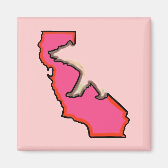 California bear state symbol pink magnet (Front)