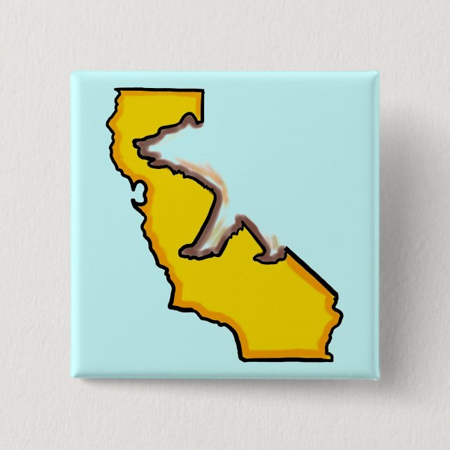 California bear state symbol souvenir button (Front)