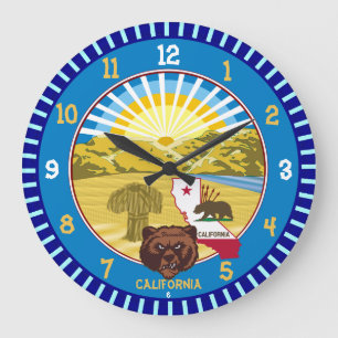 California Bear Wall Clock (Changeable City Name)