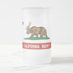 California Beer? Funny State Flag Frosted Beer Mug