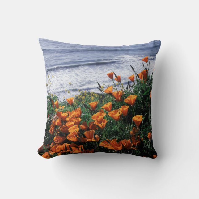 California, Big Sur Coast, California Poppy Cushion (Front)