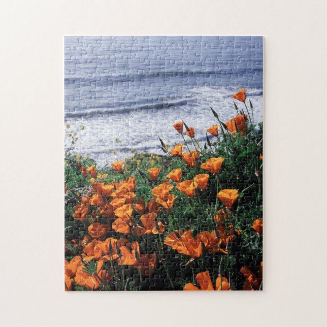 California, Big Sur Coast, California Poppy Jigsaw Puzzle (Vertical)