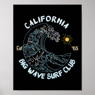 California Big Wave Surf Club, Surfing Graphic  Poster