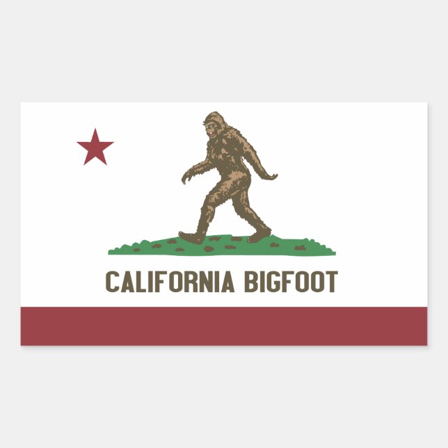California Bigfoot Rectangular Sticker (Front)