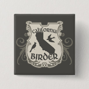 California Birder 15 Cm Square Badge
