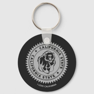 California Black Bear Keychain Personalised