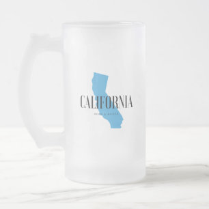 California Born & Raised Frosted Glass Beer Mug