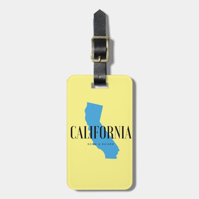 California Born & Raised Luggage Tag (Front Vertical)