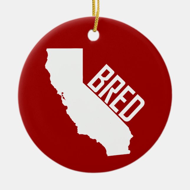 California Bred Ceramic Tree Decoration (Front)