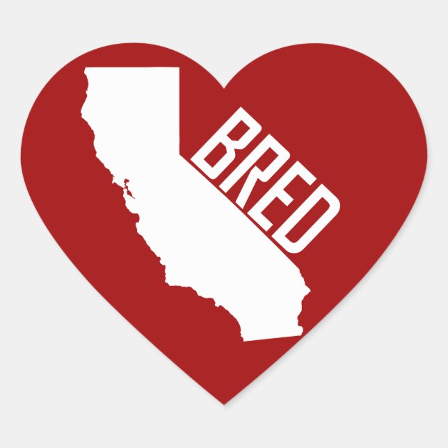 California Bred Heart Sticker (Front)