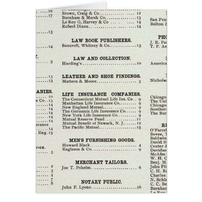 California Business Index Page (Front)
