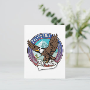 California By Air travel patch Holiday Postcard