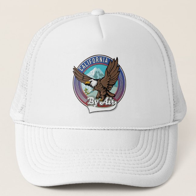 California By Air travel patch  Trucker Hat (Front)