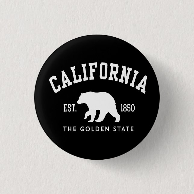 California CA Bear 3 Cm Round Badge (Front)