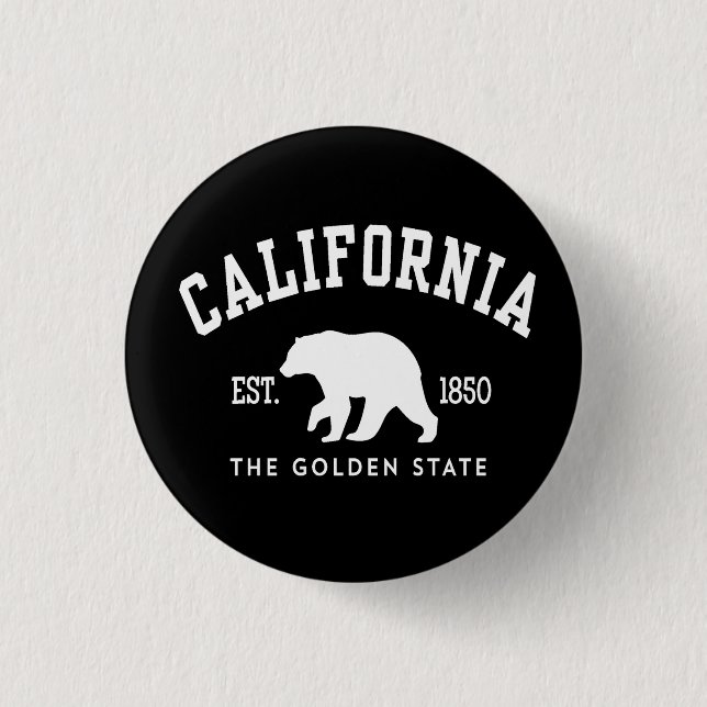 California CA Bear 3 Cm Round Badge (Front)