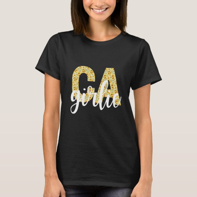 California CA Girl State Pride Simply Sunflower Mo T-Shirt (Front)