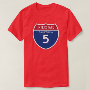 California CA I-5 Interstate Highway Shield - T-Shirt
